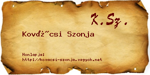 Kovácsi Szonja névjegykártya