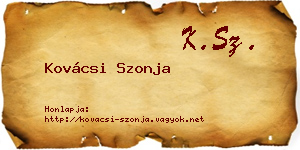 Kovácsi Szonja névjegykártya